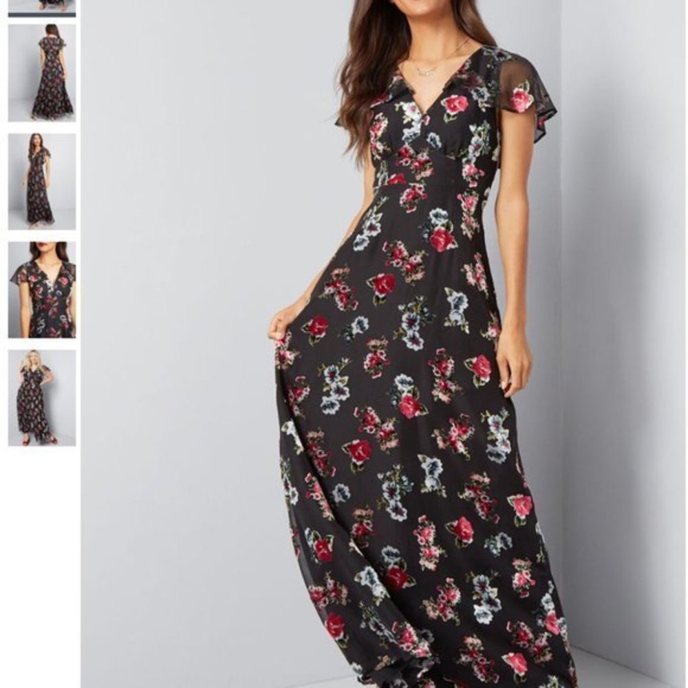 New NWT ModCloth x Anna Sui Chic Maxi Dress‎ MOB MAFIA WIFE - Picture 3 of 6